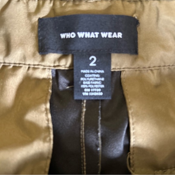 Who What Wear | Paperbag Faux Leather Pants in Olive Green - Picture 8 of 8